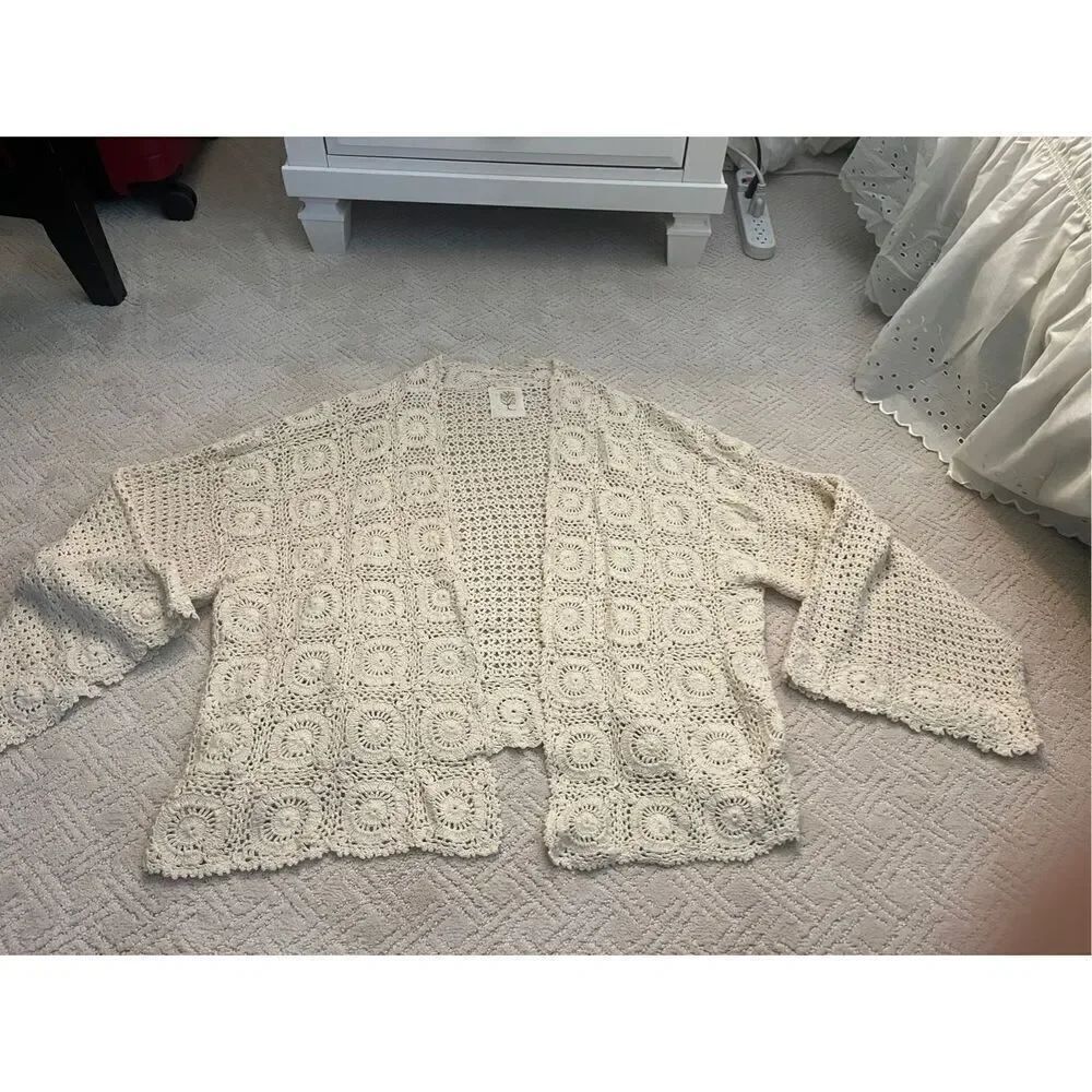 Anthropologie Meadow Rue Crochet Cardigan